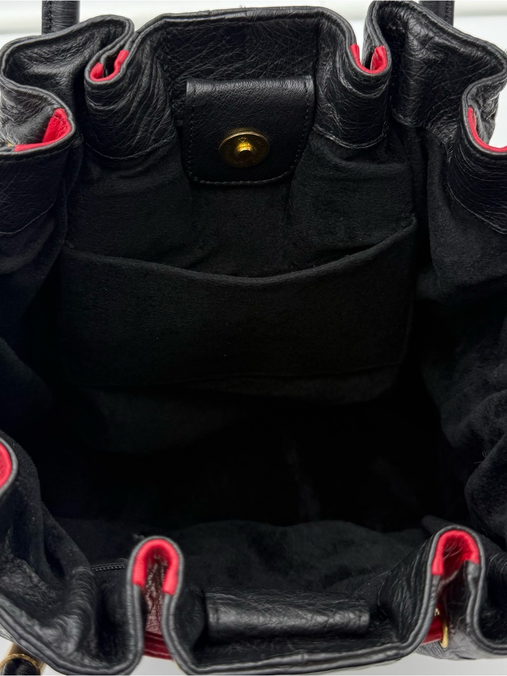 SANPŌ • Black & Red Exotic Genuine OSTRICH Bucket Bag w/ Pouch • Made in JAPAN - Picture 15 of 16